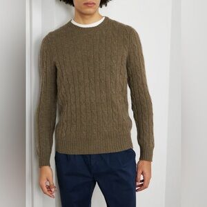 Polo Ralph Lauren Cable-Knit Cashmere Sweater, Olive Brown- Men’s XL